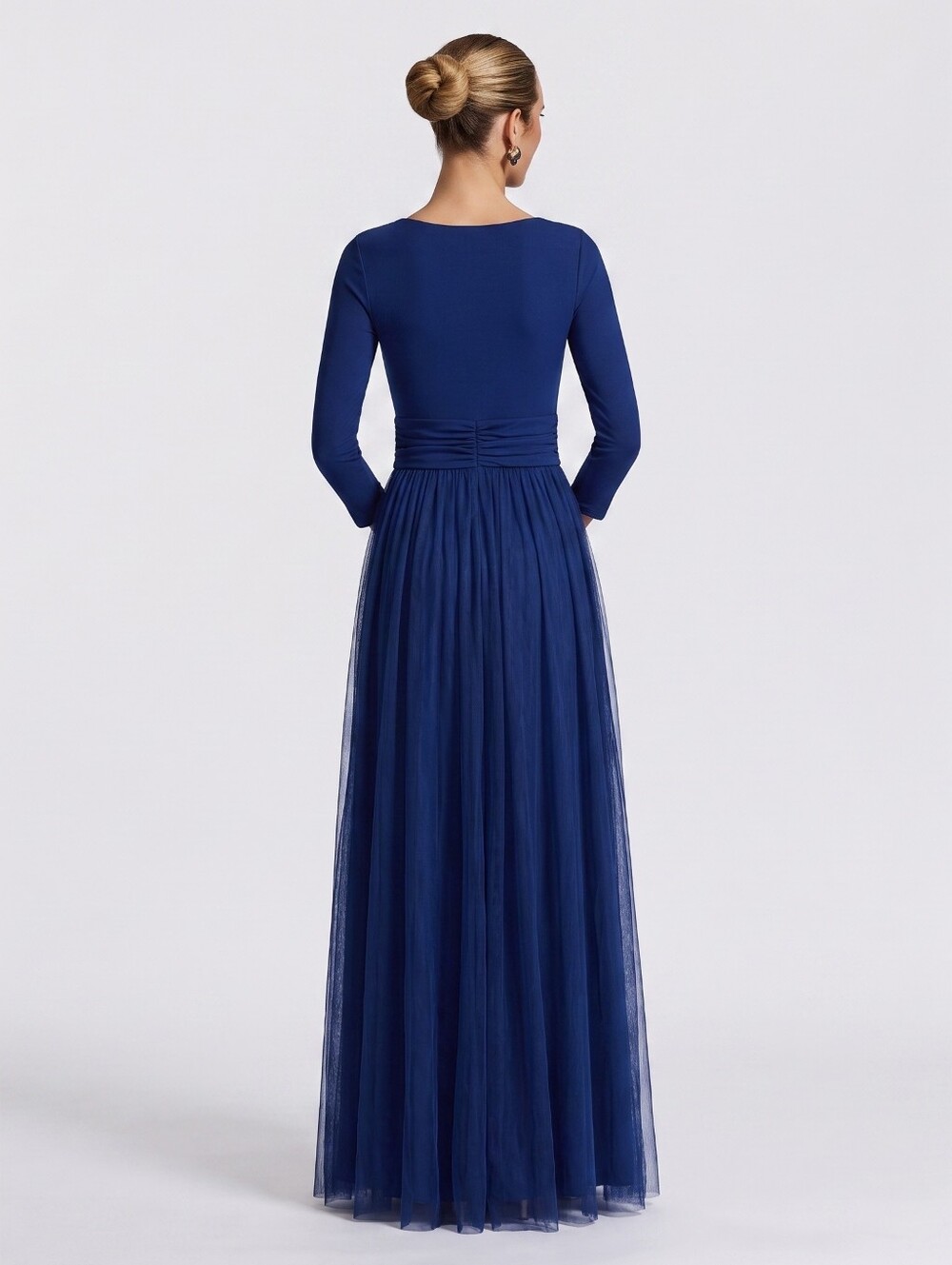 Chiara Boni La Petite Robe Women's Blue Formal Gown 3/4 sleeves Sz 40 = Sz 4 - Picture 2 of 14